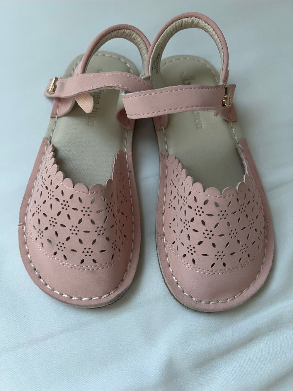 Thee Bron Girls' 11T Pink Perforated Mary Jane Sandals